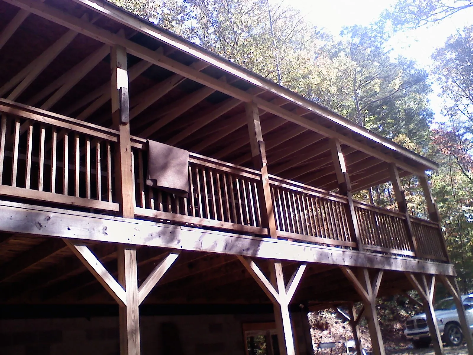Timber framing under a new elevated porch and deck — Roof Leak Repair in Kountze by Roofing Brothers